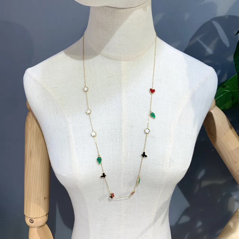 Fiore Farfall-Collana Lunga in Acciaio - CAL-413-2148