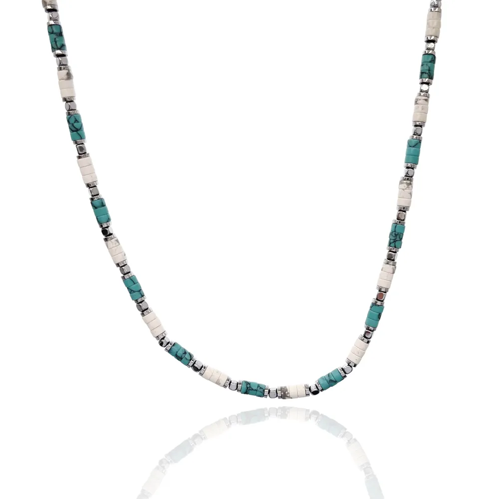 Catena con Perline-Collana da Uomo in Acciaio - CAU-600-H279