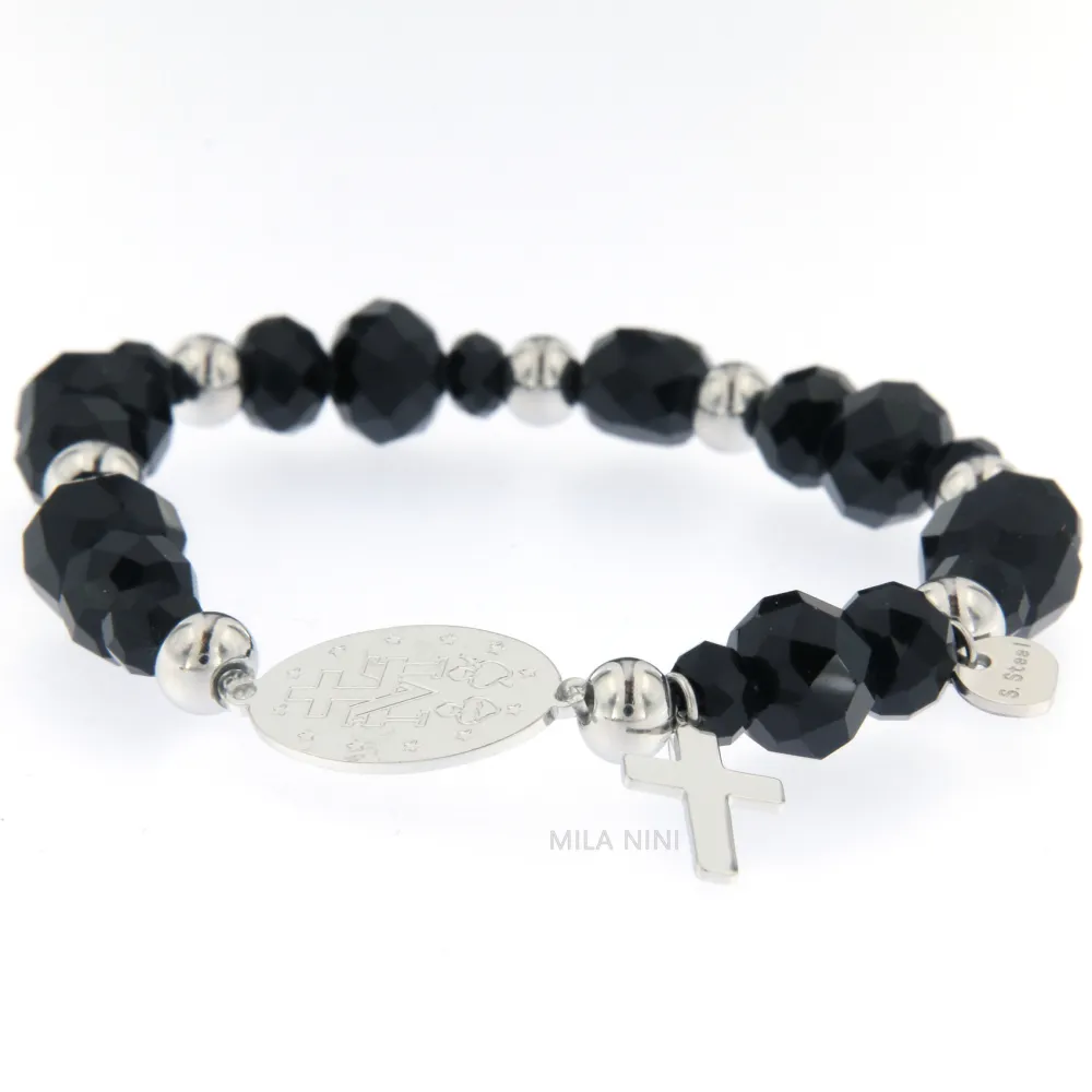 CBAE Madonna - Bracciale Elastico Cristalli Acciaio 1017 - CBAE Madonna - Bracciale Elastico Acciaio 1017