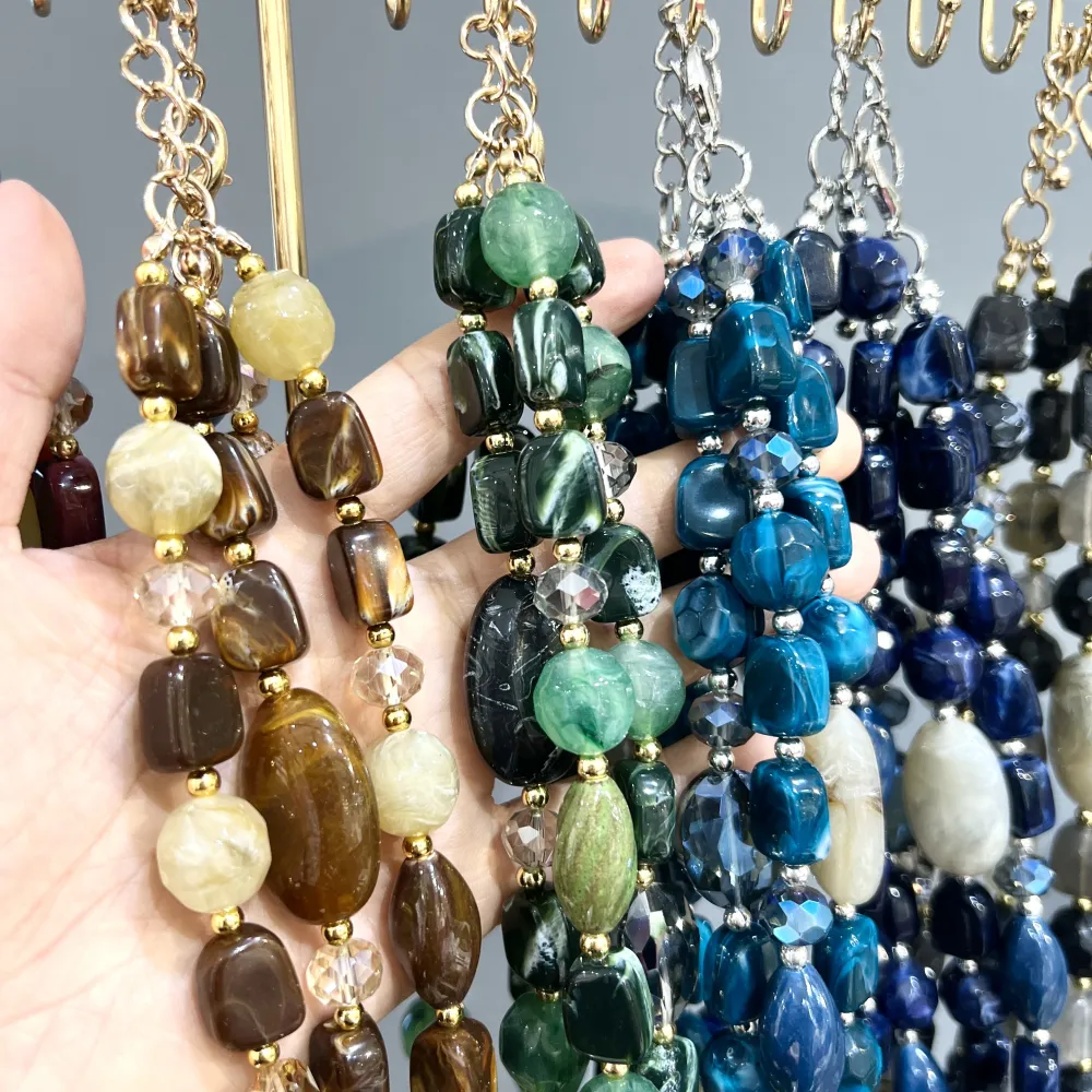 Multifilo Effetto Pietra-Collana Corta Moda - CMC-401-34S