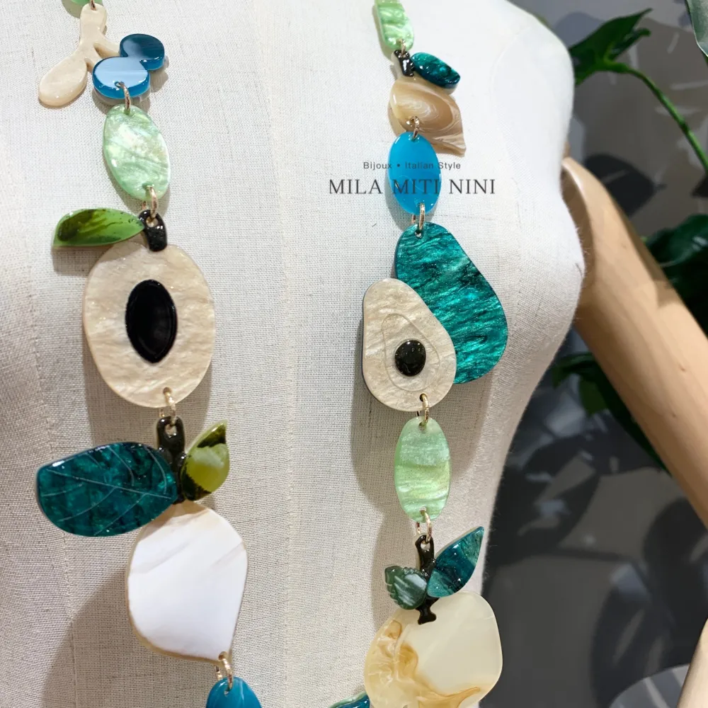 Frutta Pera-Collana Lunga in Resina - CML-13727