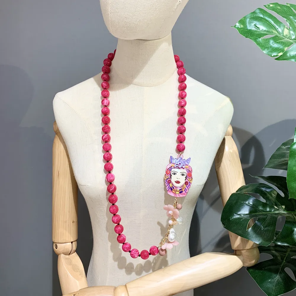 Testa di Moro-Collana Lunga in Resina - CML-15349