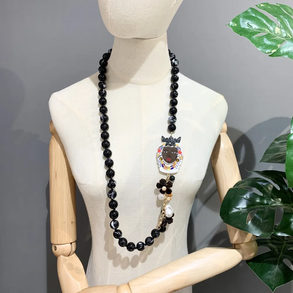 Testa di Moro-Collana Lunga in Resina - CML-15349