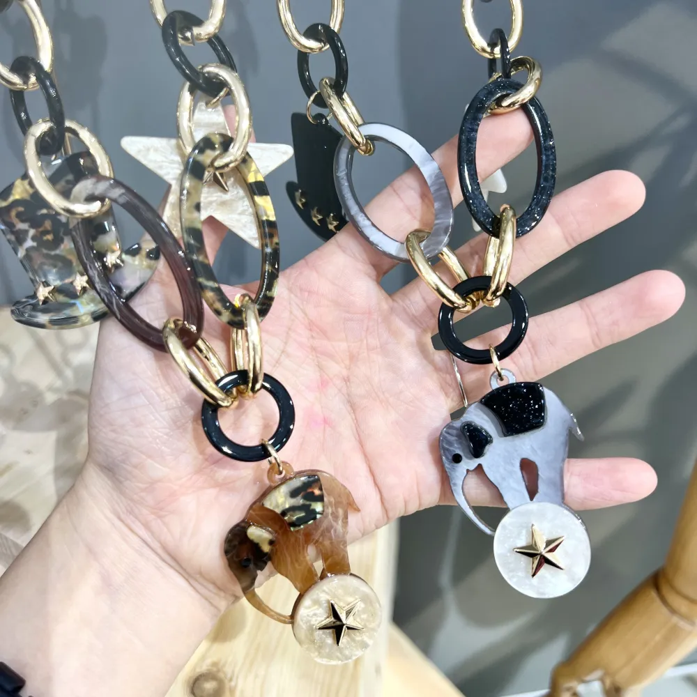 Circo Elefante Clown-Collana Lunga Moda in Resina - CML-16151-A