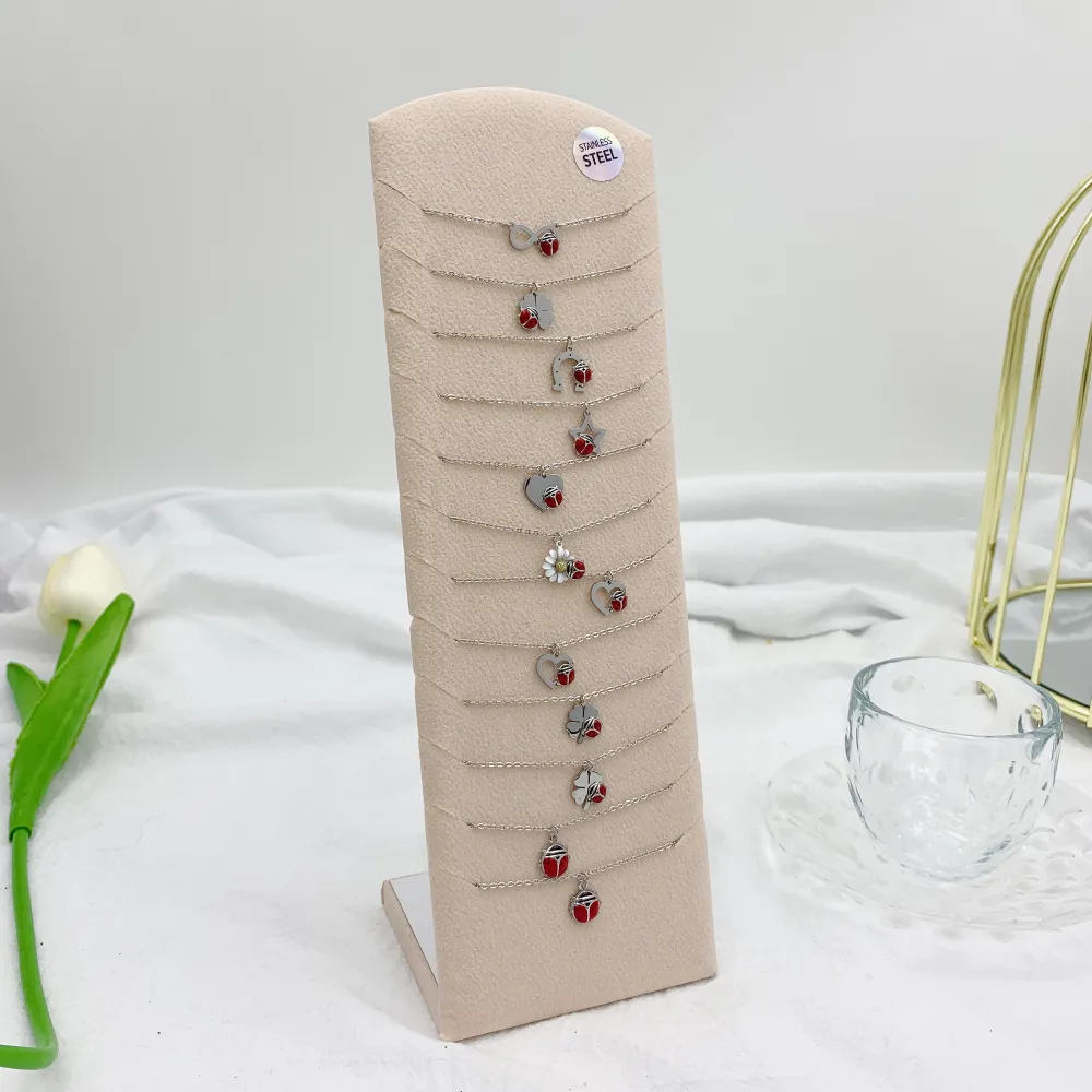 Mix Coccinella Smaltata-12pz Collane Corte in Acciaio - CPA-103-AA894N