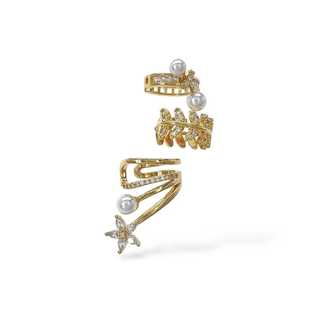 Set 3Pz  -Earcuff con Zirconia - EAK-506-304