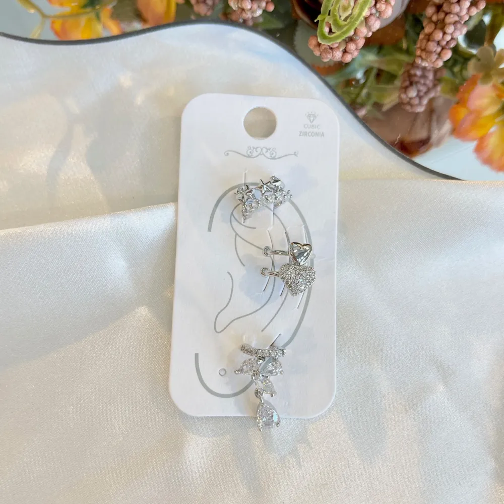 Set 3Pz  -Earcuff con Zirconia - EAK-506-309