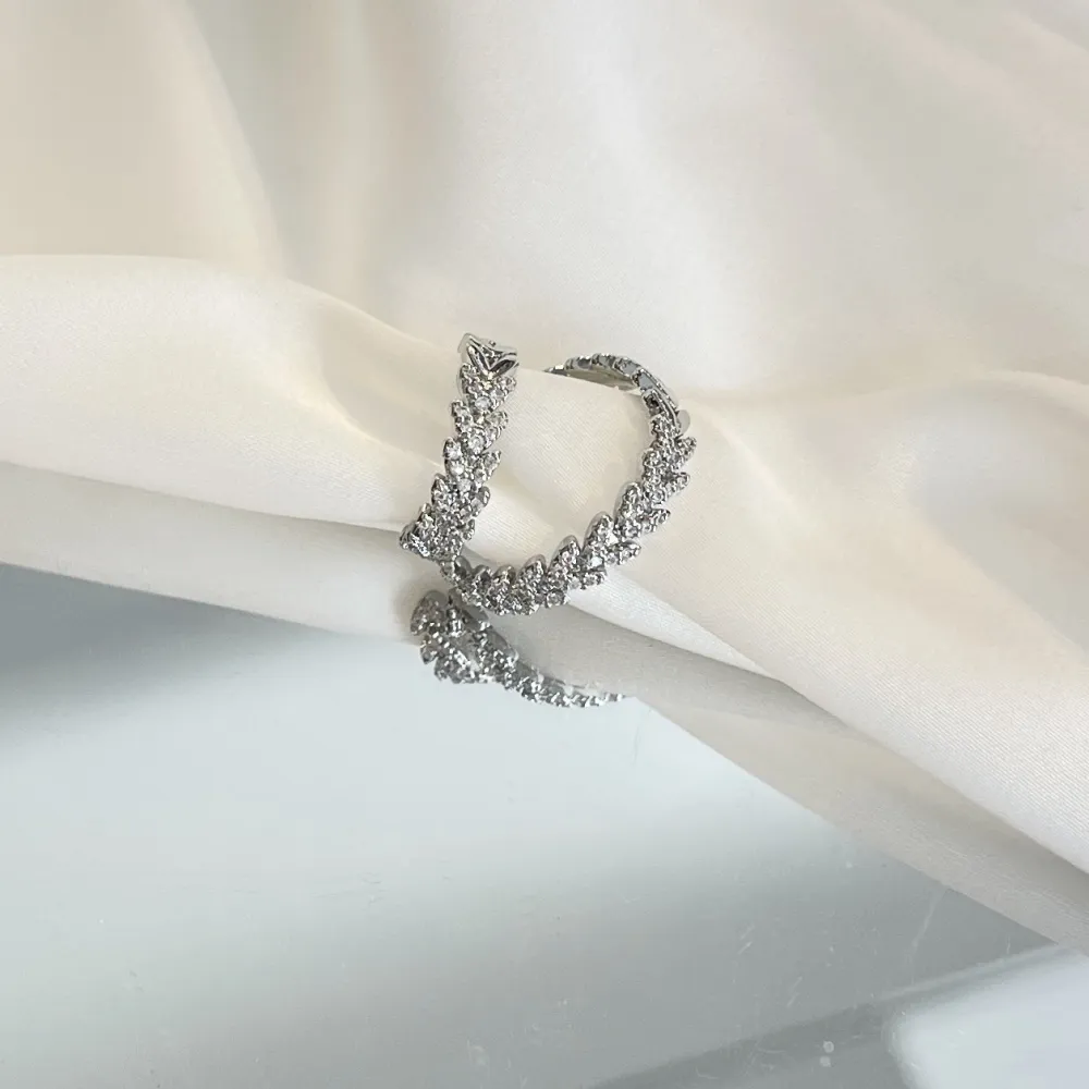 Doppio Cerchio con Zirconia-Earcuff in Ottone - EAK-506-333
