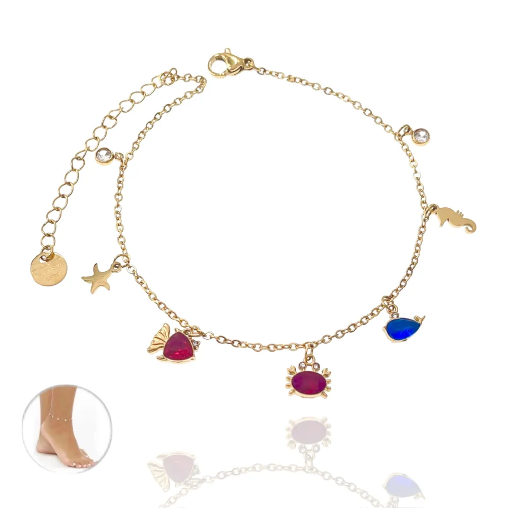 Mare con Zirconia-Cavigliera in Acciaio - KAV-103-AA2746B