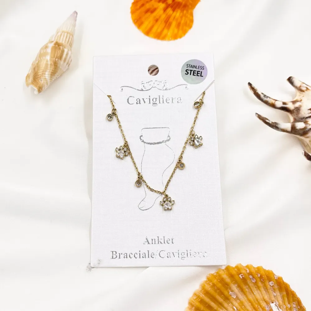 Zampa con Zirconia-Cavigliera in Acciaio - KAV-103-AA2769B