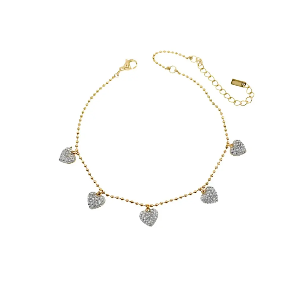 KAV7721-Cuore Strass-Cavigliere in Acciaio - KAV-413-123