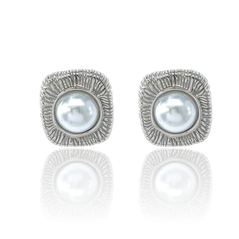 Perla-Orecchini a Clip in Acciaio - OAK-103-AA2622E