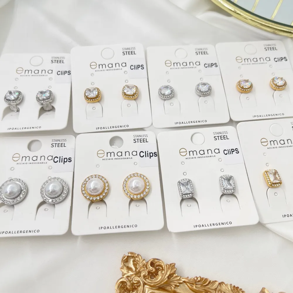 Tondo -Orecchini a Clip in Acciaio - OAK-103-AA5014E