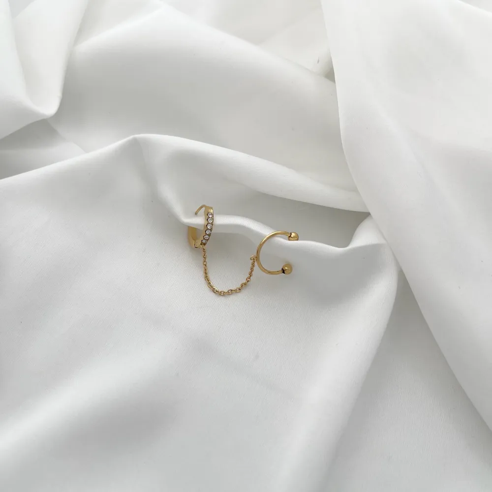 Cerchio Con Zirconi-Orecchini con Earcuff in Acciaio - OAP-103-AA1708E