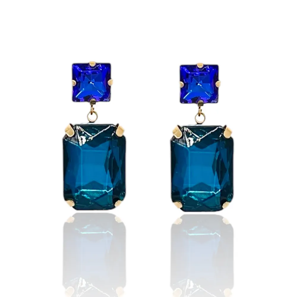 Punto Luce con Pendente Rettangolare-Orecchini in Acciaio - OAP-103-AA2738E