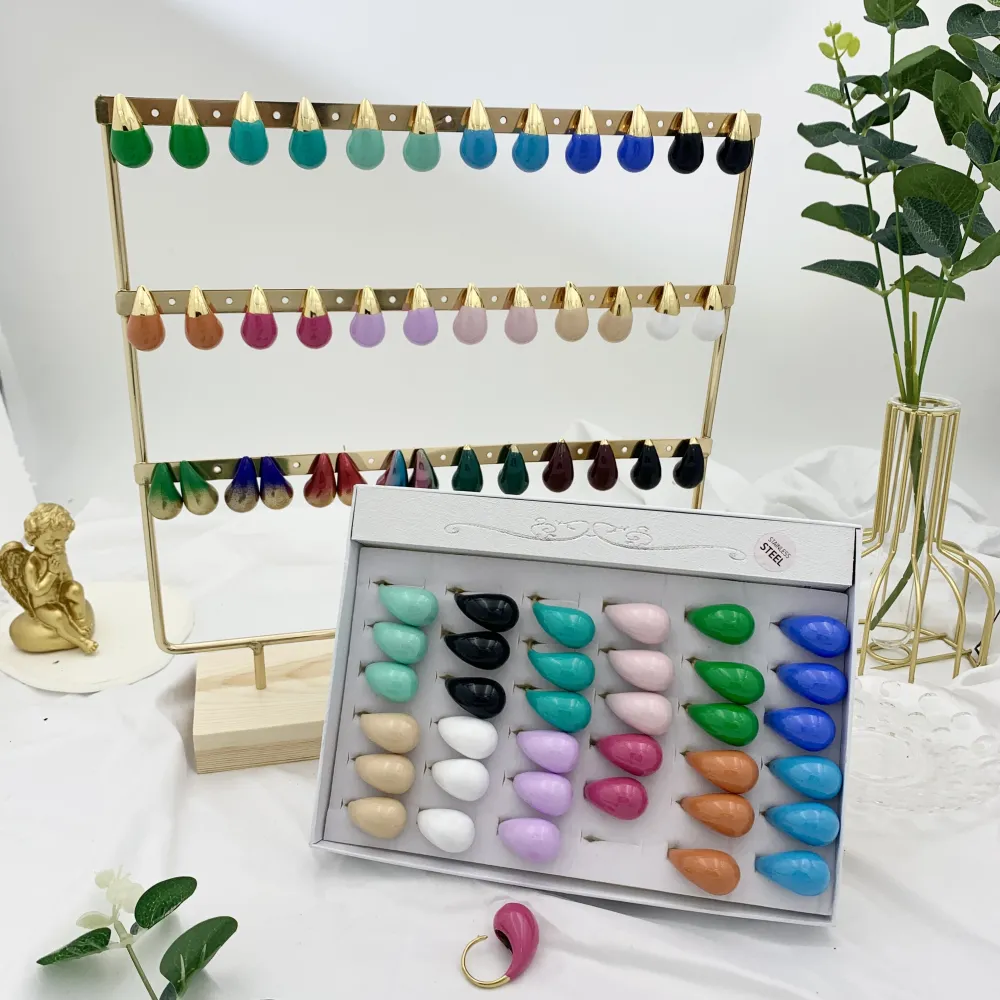 Goccia Verniciato Sfumato 26mm-Orecchini in Acciaio - OAP-103-AA3184E 26mm