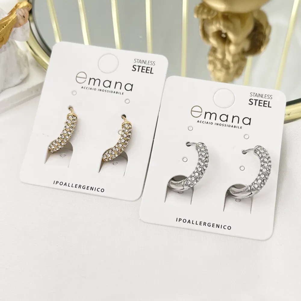 Cerchio in Acciaio con Strass-Orecchini in Acciaio - OAP-103-AA3342E