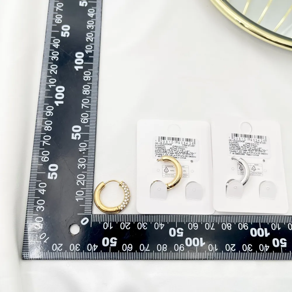 Cerchio in Acciaio con Strass-Orecchini in Acciaio - OAP-103-AA3342E