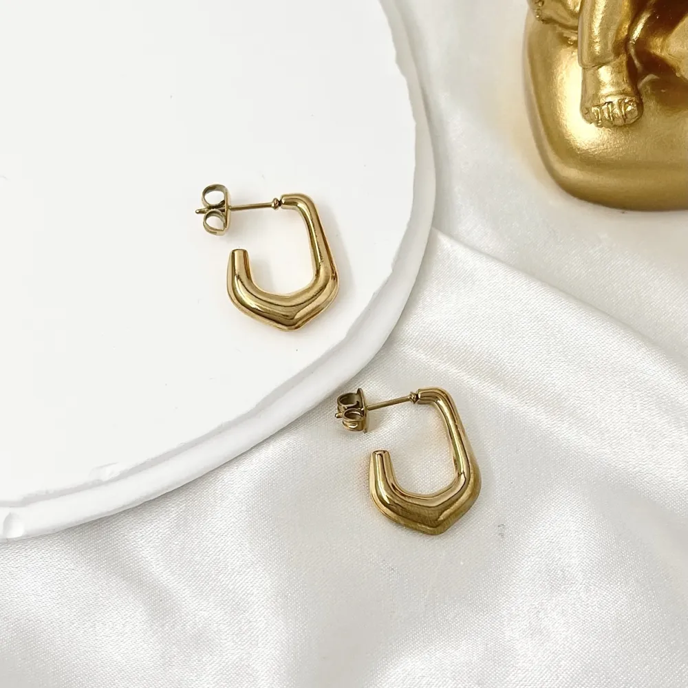 Cerchio Lavorato-Orecchini a Cerchio in Acciaio - OAP-103-AA3346E