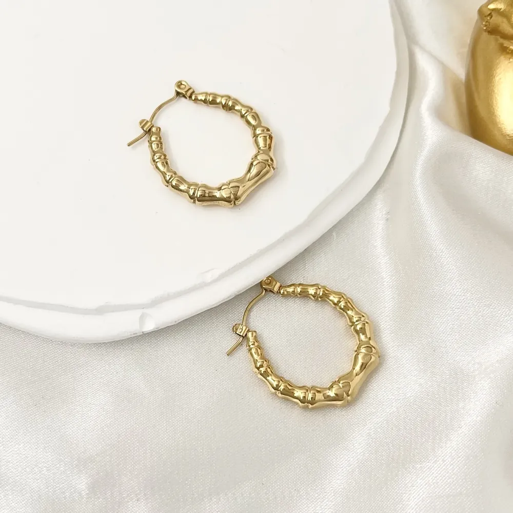 Cerchio Lavorato-Orecchini a Cerchio in Acciaio - OAP-103-AA3350E