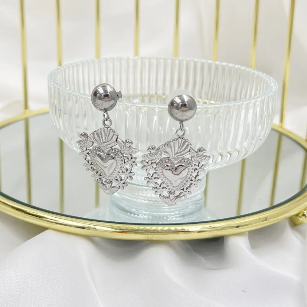 Sacro Cuore-Orecchini in Acciaio - OAP-103-AA4290E