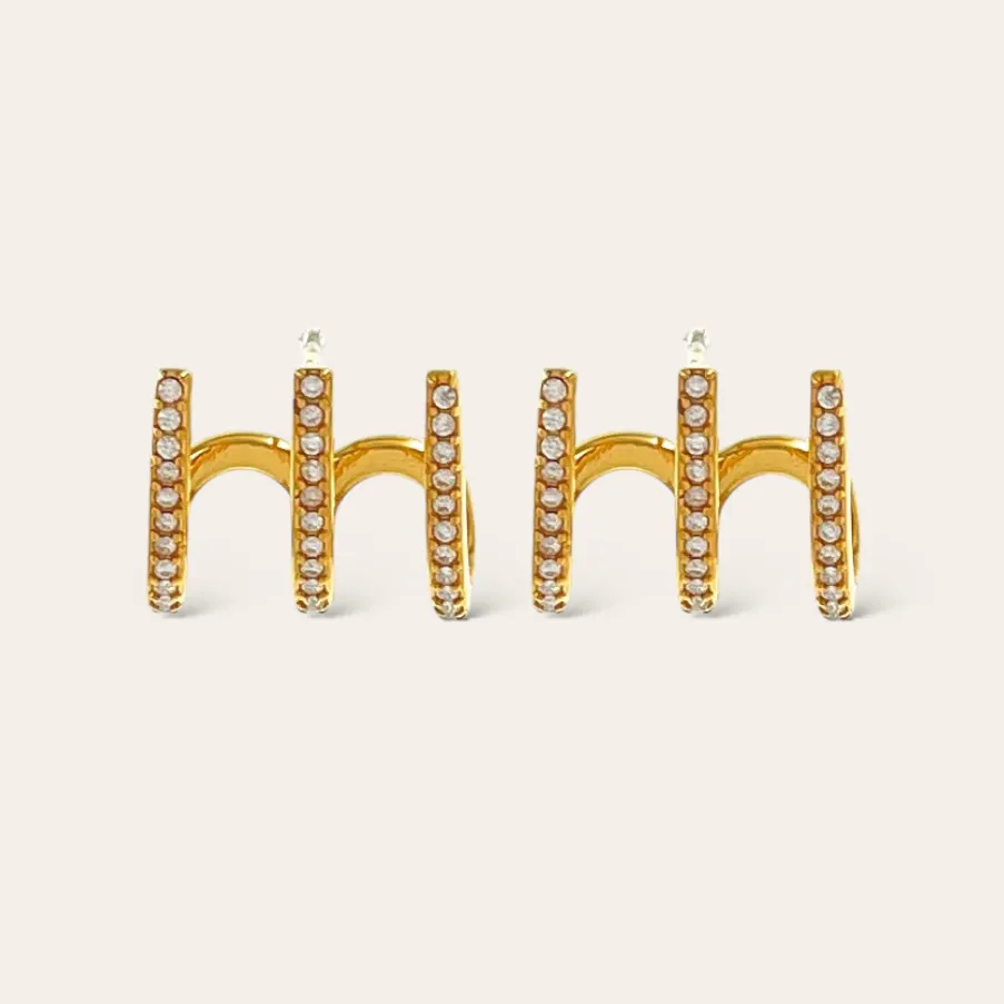 Tre fili -Orecchini in Acciaio - OAP-103-AA4438E