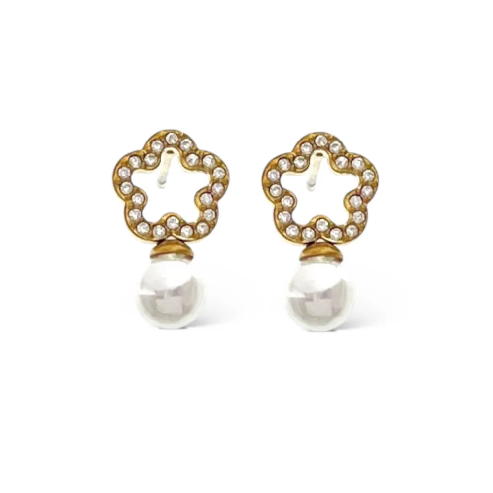 Fiore Perla -Orecchini in Acciaio - OAP-103-AA5038E