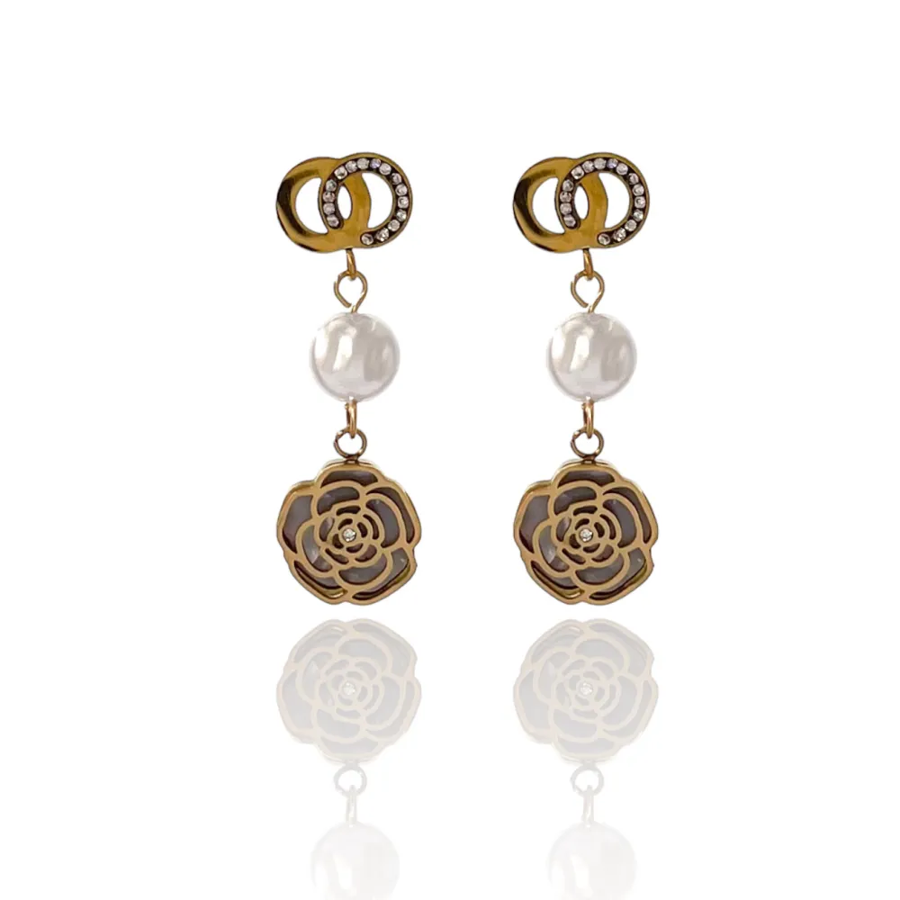 Rosa-Orecchini in Acciaio - OAP-413-1412