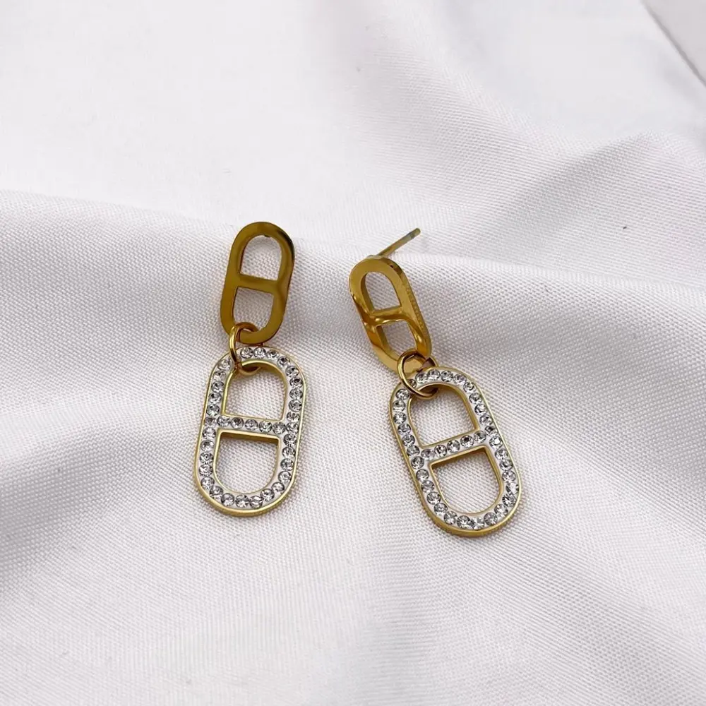 Ovale-Orecchini in Acciaio - OAP-413-2101