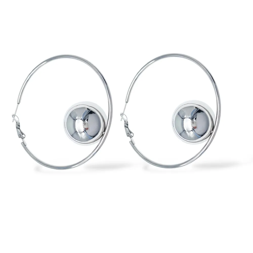 Cerchio con Pallina-Orecchini in Acciaio - OAP-413-2498