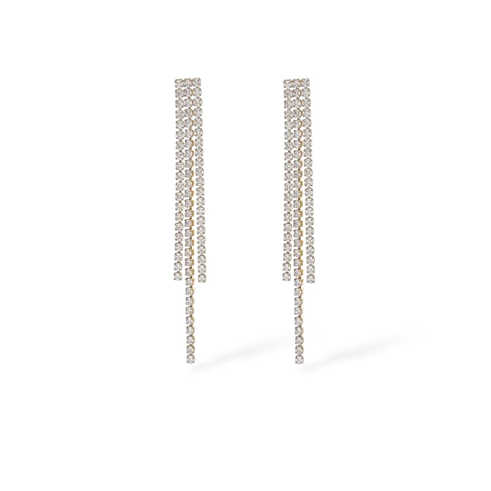 Tre fili Tennis lungo 5cm+7cm -Orecchini in Acciaio - OAP-413-2500