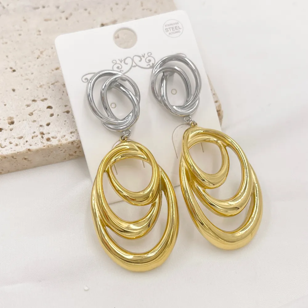 Cerchio Ovale -Orecchini in Acciaio - OAP-413-506