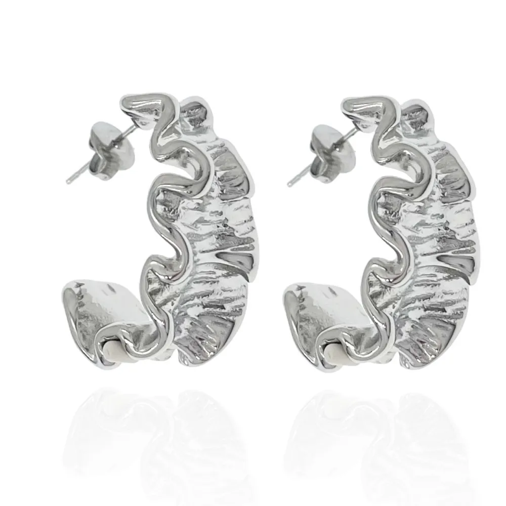 Cerchio Lavorato-Orecchini in Acciaio - OAP-413-6869