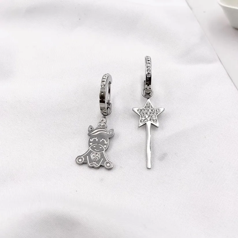 Unicorno Bacchetta Magica-Orecchini in Acciaio - OAP-413-751