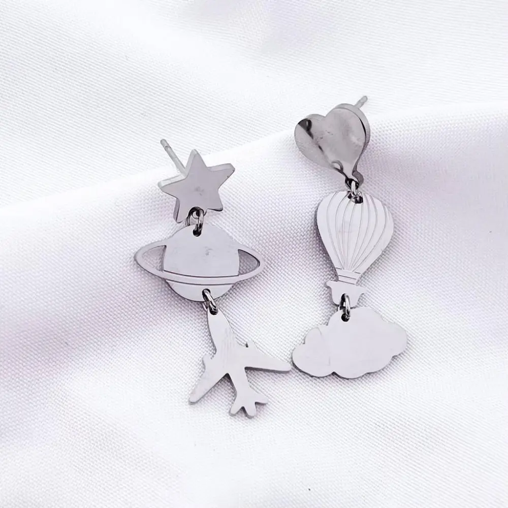 Mongolfiera Pianeta-Orecchini in Acciaio - OAP-413-932