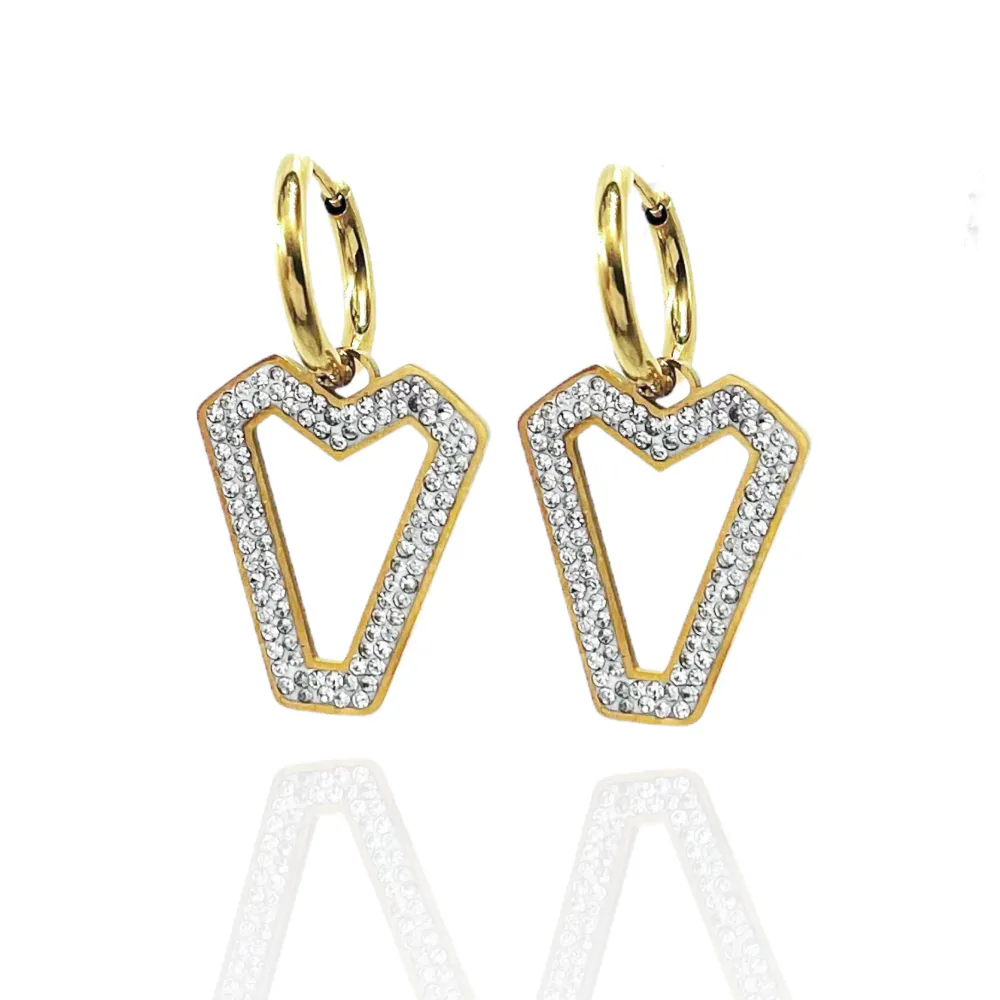 Triangolo V -Orecchini in Acciaio - OAP-413-934