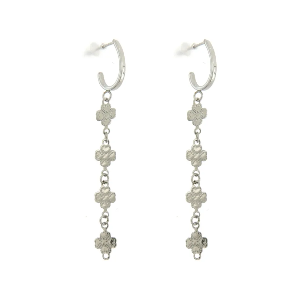 OAP6810-Quadrifoglio Pendente- Orecchini in Acciaio - OAP6810-Quadrifoglio Pendente- Orecchini in Acciaio