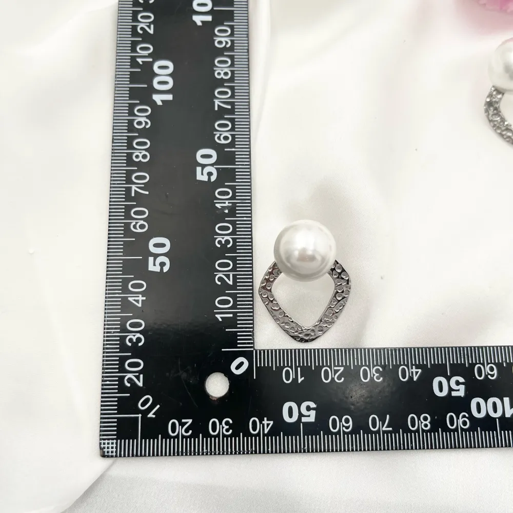 Rombo con Perla-Orecchini in Acciaio - OAP-729-05