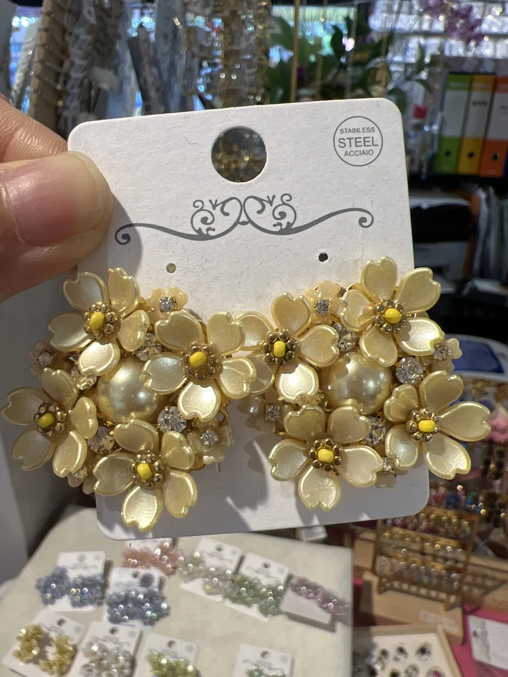 Fiore-Orecchini in Acciaio - OAP-732-343