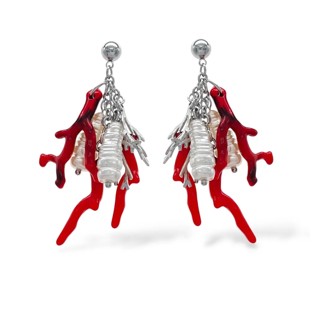 Corallo-Orecchini in Acciaio - OAP-732-409