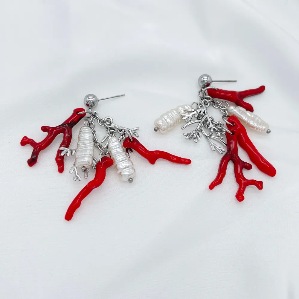 Corallo-Orecchini in Acciaio - OAP-732-409