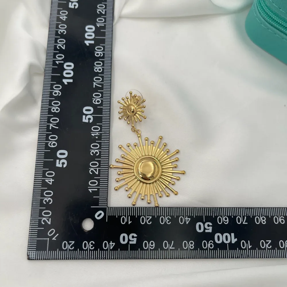 Doppio Cerchio Sole-Orecchini in Acciaio - OAP-732-49