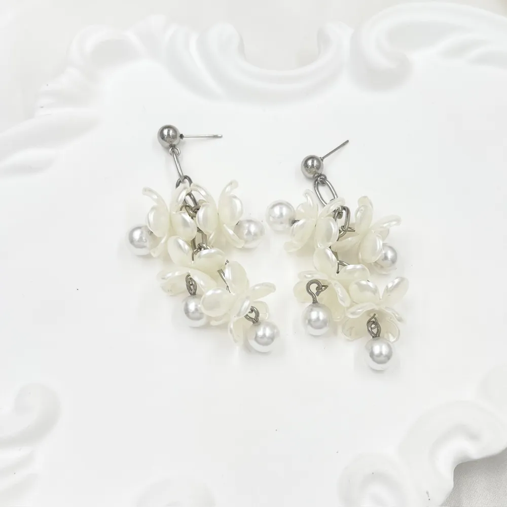 Fiore Pendente-Orecchini in Acciaio - OAP-760-07