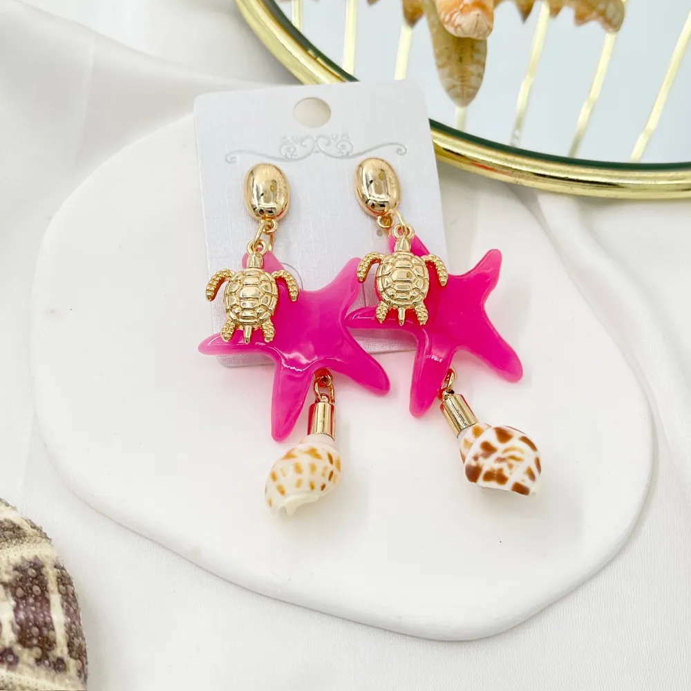 Stella Marina conchiglia-Orecchini Moda - OMM-10493