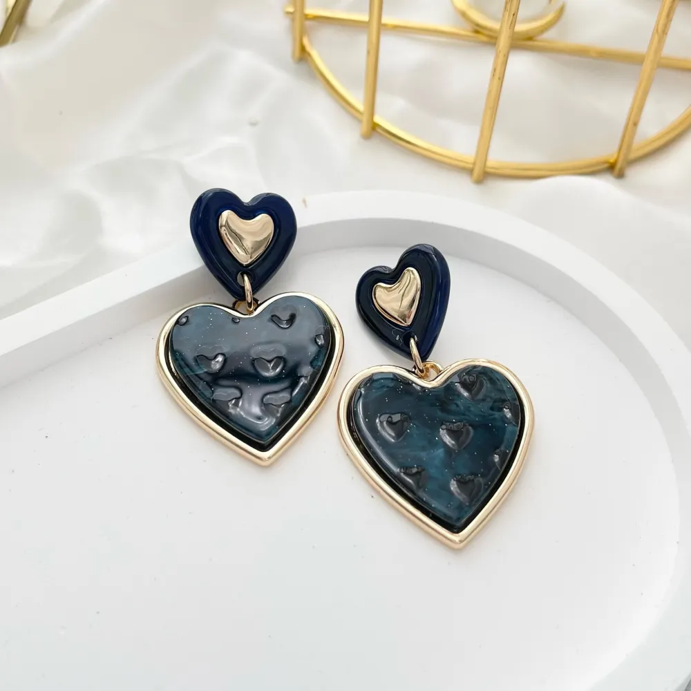 Cuore-Orecchini Moda in Resina - OMM-14876-B