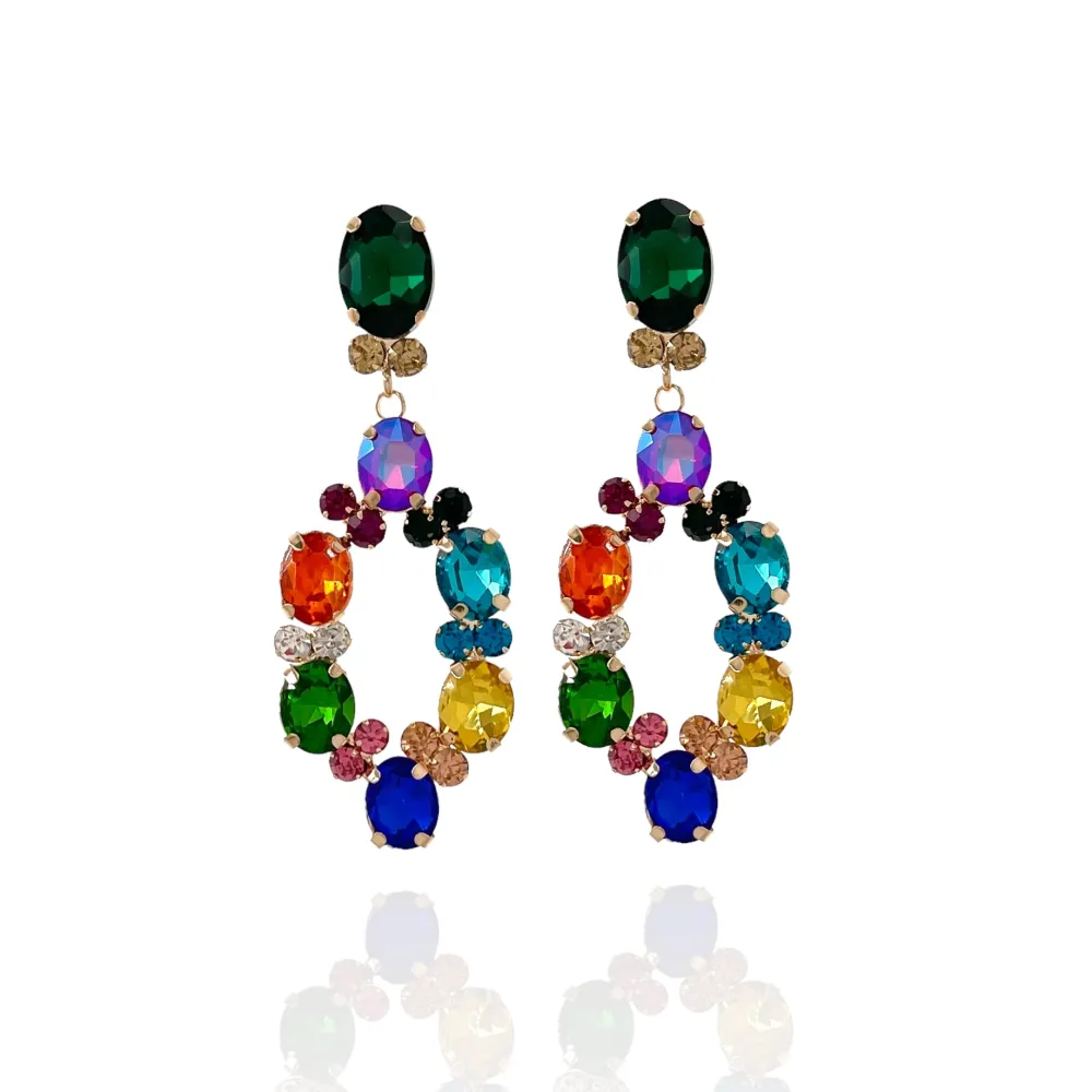 Cerchio Ovale-Orecchini Moda Vetro - OMM-159-22657