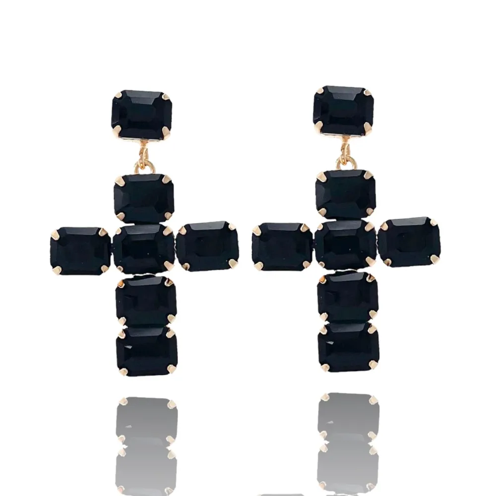 Croce Piccolo-Orecchini Moda Vetro - OMM-321-B2882