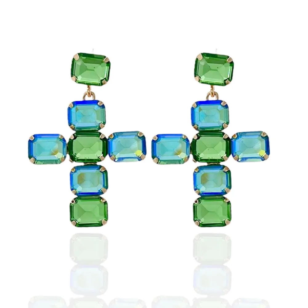 Croce Piccolo-Orecchini Moda Vetro - OMM-321-B2882