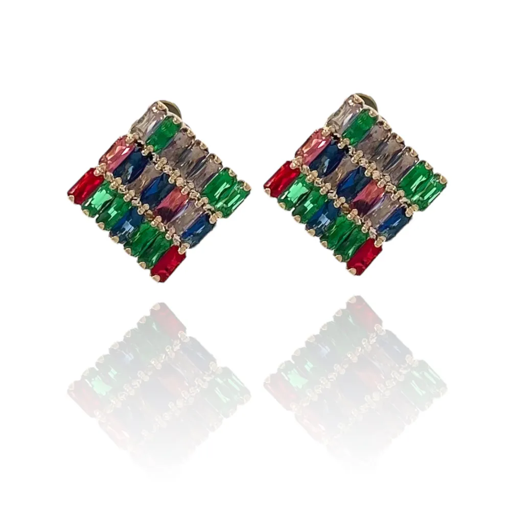Cubo-Orecchini a Clip con Zirconia - OMZ-416-L24
