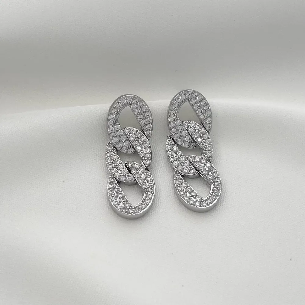 Catena Groumette con Zirconia-Orecchini con Zirconia - OMZ-506-247